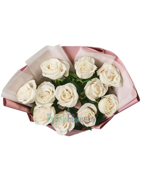 11 білих троянд